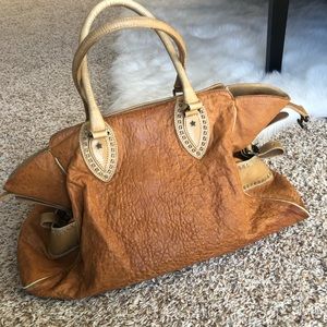 Large Fendi leather tan bag